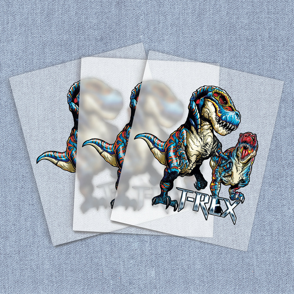 T-Rex Blue & Red | Kids DTF Heat Transfers