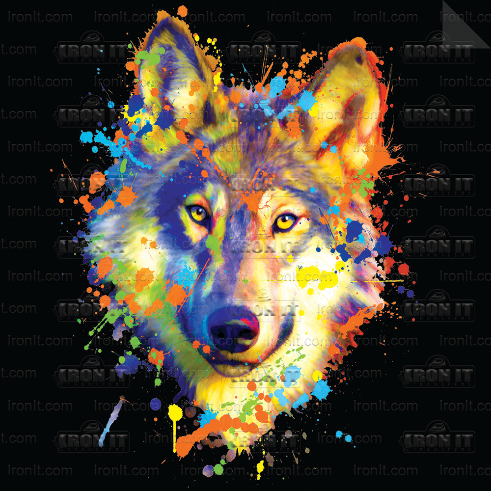 Neon Wolf | Wildlife Direct-To-Film Transfer