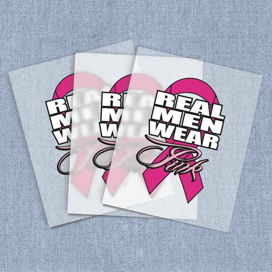 Real Men | Breast Cancer Awareness DTF Heat Transfers