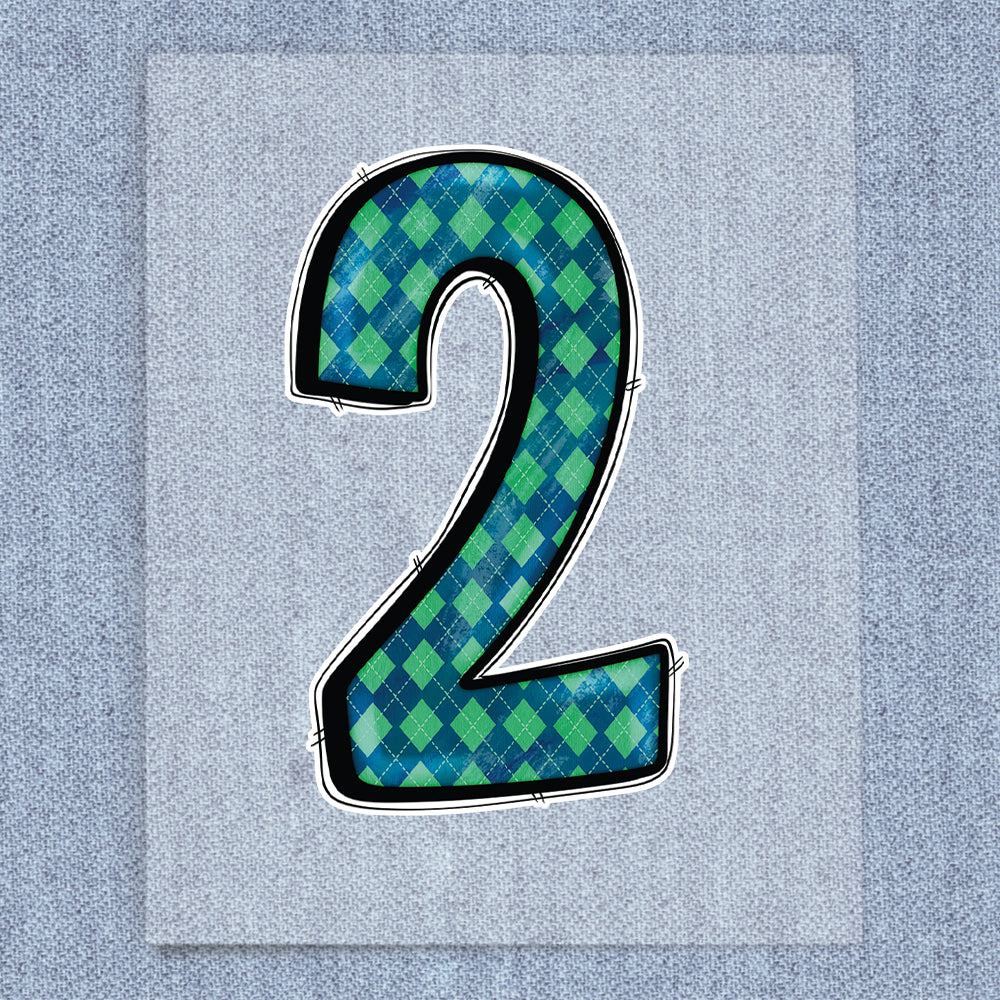 2 Green & Blue Plaid