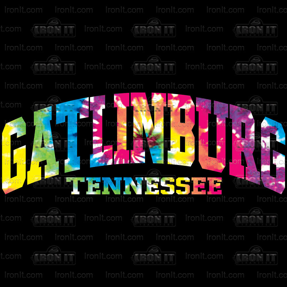 Gatlinburg Arch Tie Dye | Destination Direct-To-Film Heat Transfers