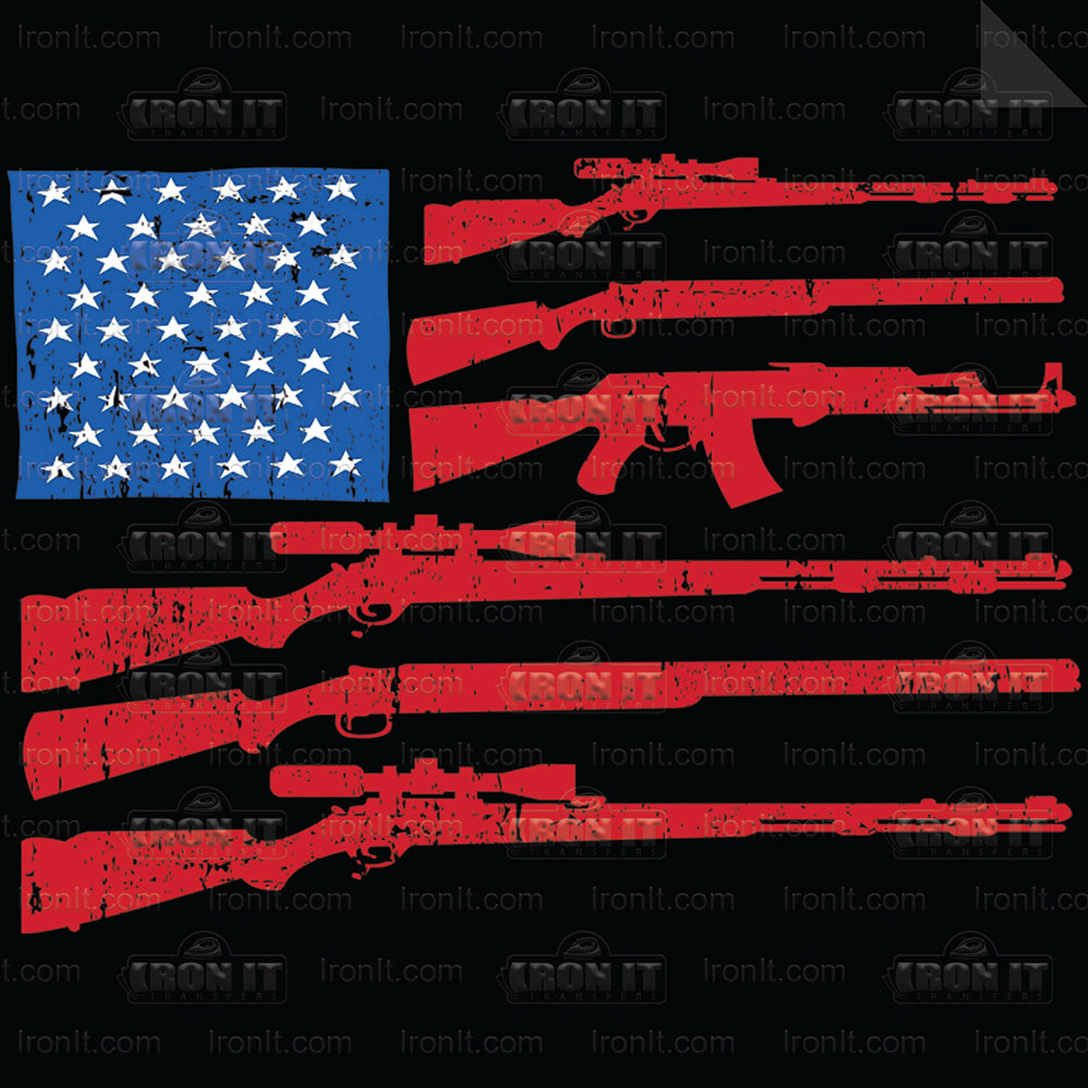 Gun Flag | 2nd Amendment Direct-to-Film Heat Transfers