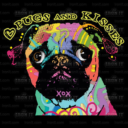 Pug and Kisses | Dogs Direct-To-Film Transfer