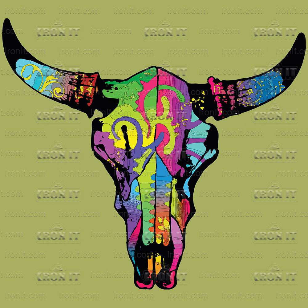 Colorful Steer | Country Attitude Direct-To-Film Transfer