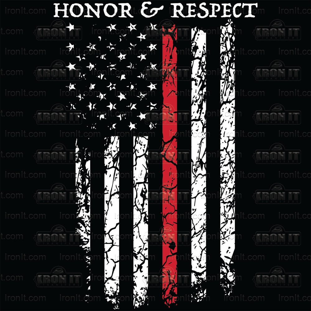 Honor Respect Red Line | American Pride Direct-To-Film Transfer