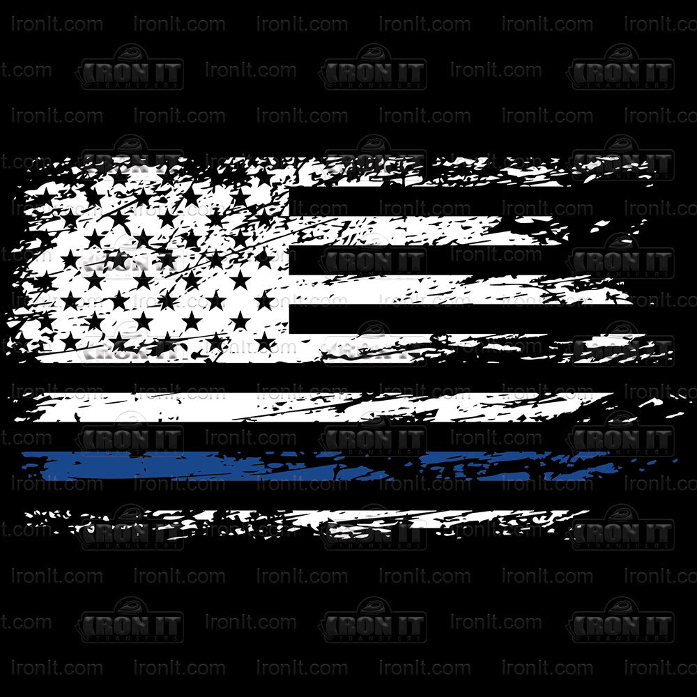 Thin Blue Line Distressed | American Pride Direct-To-Film Transfer