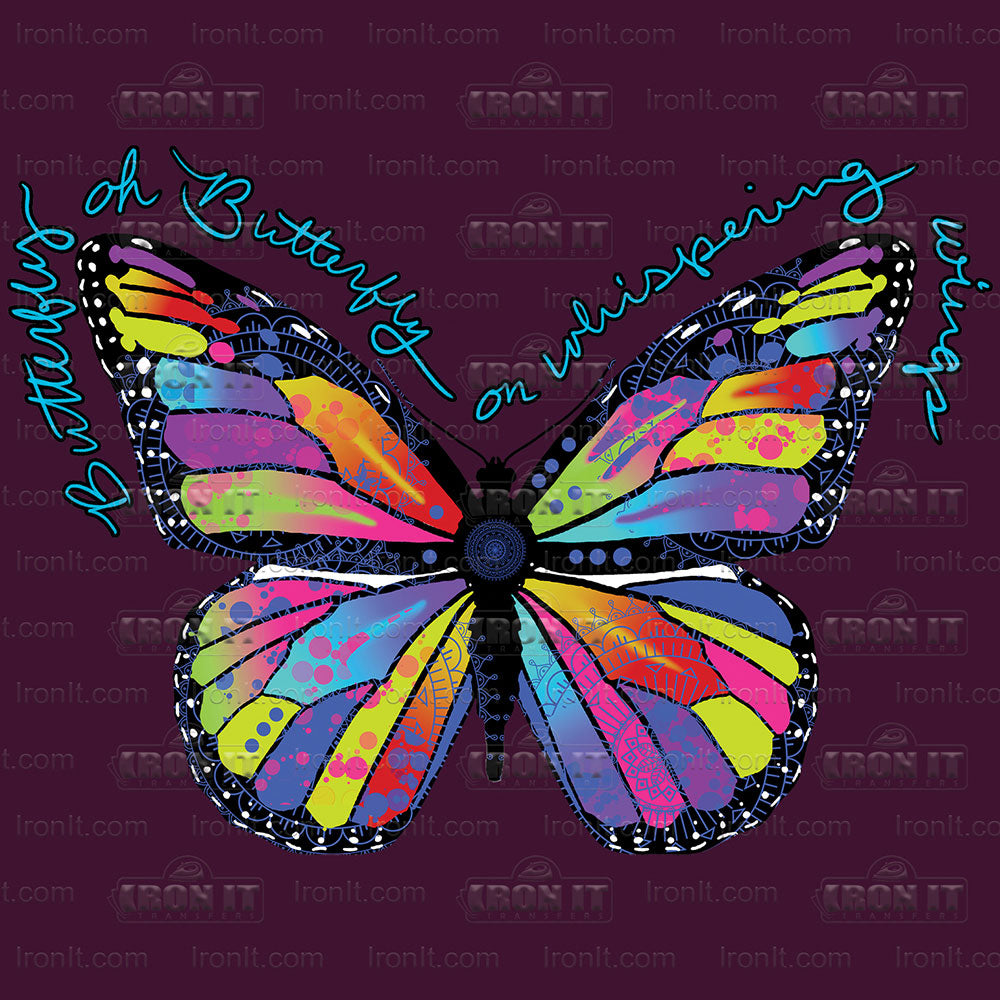 Colorful Butterfly | Country & Floral Direct-To-Film Transfer