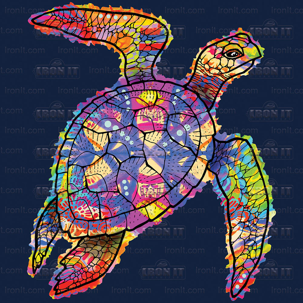 Colorful Sea Turtle| Beach Life Bun Direct-To-Film Transfer