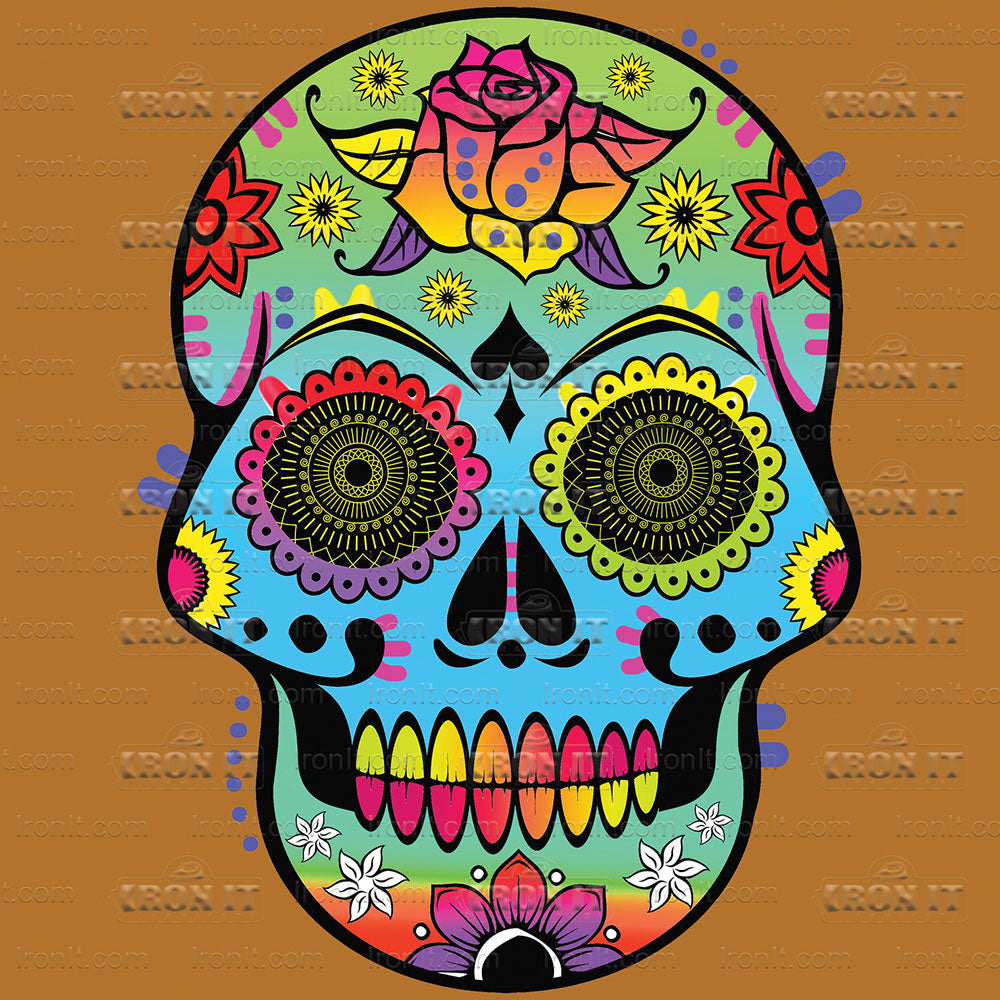 Colorful Sugar Skull | Pop Culture Direct-To-Film Transfer