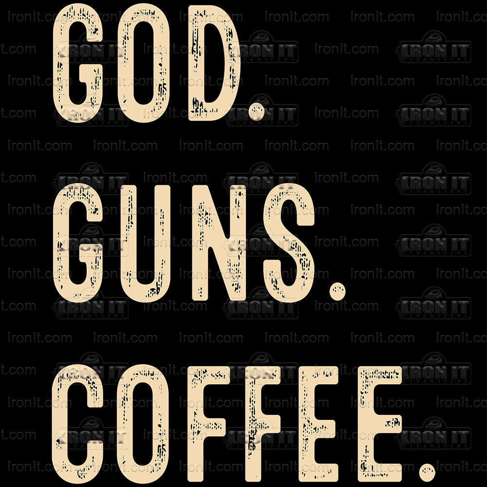 God Guns Coffee | 2nd Amendment Direct-to-Film Heat Transfers