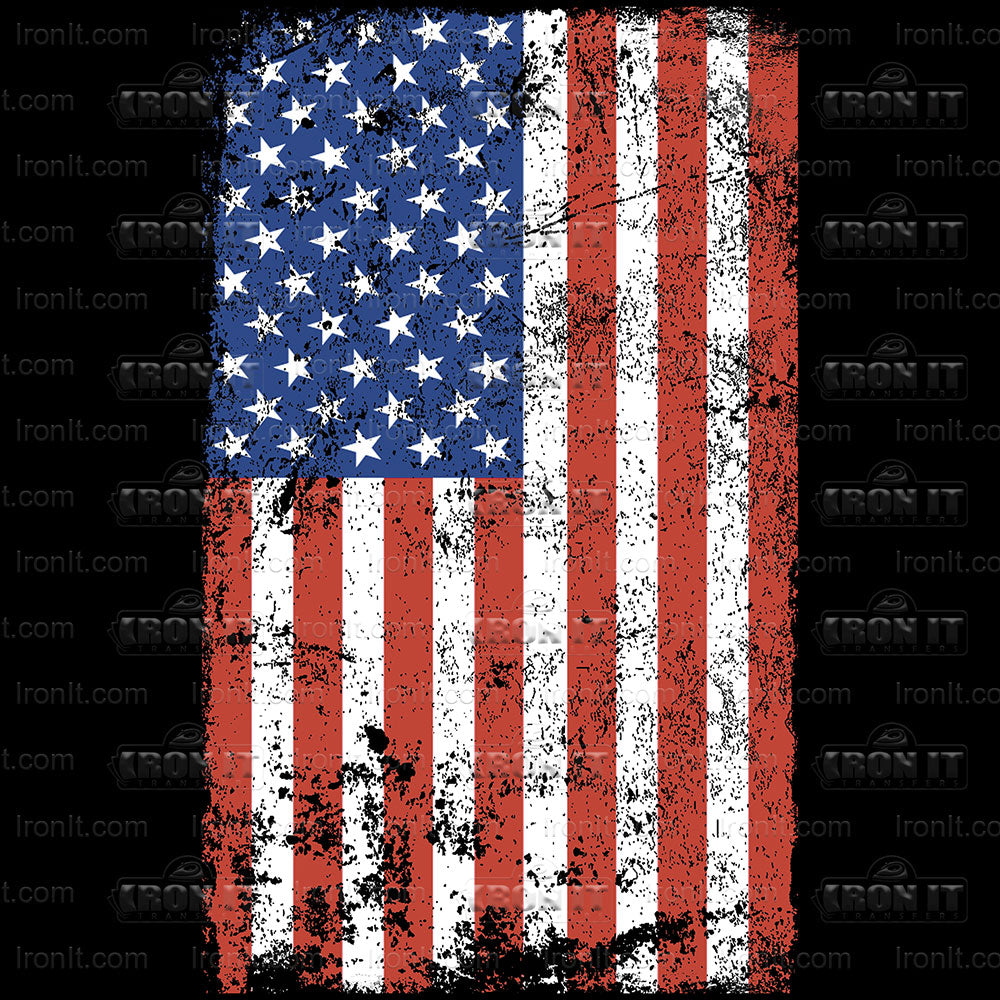 Grunge Flag Vertical | American Pride Direct-To-Film Transfer