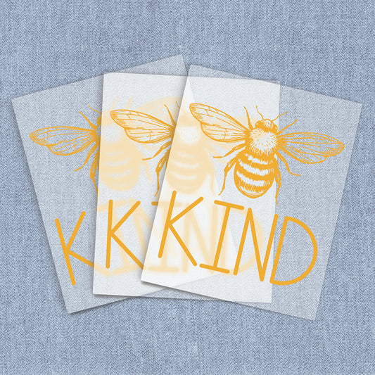 Bee Kind Yellow | Inspirational DTF Heat Transfers