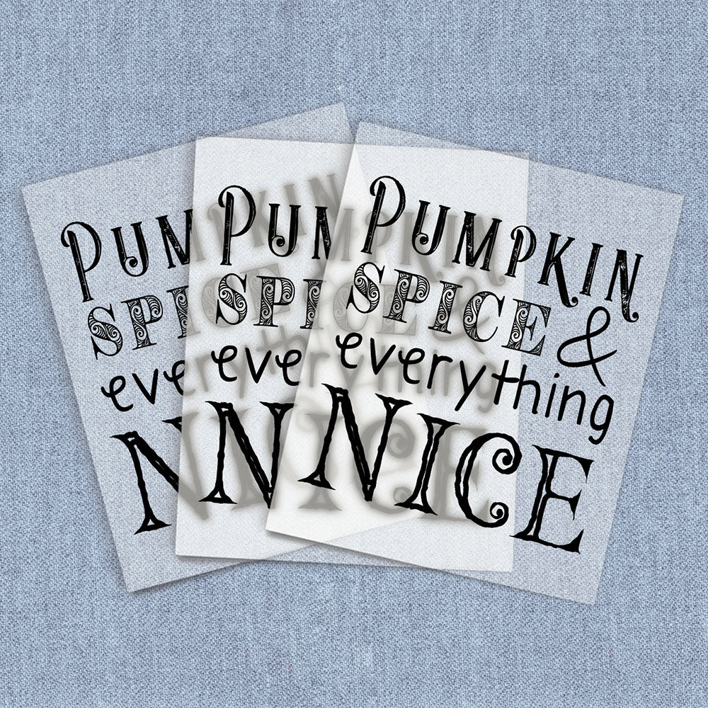 Pumpkin Spice Black | Fall DTF Heat Transfers
