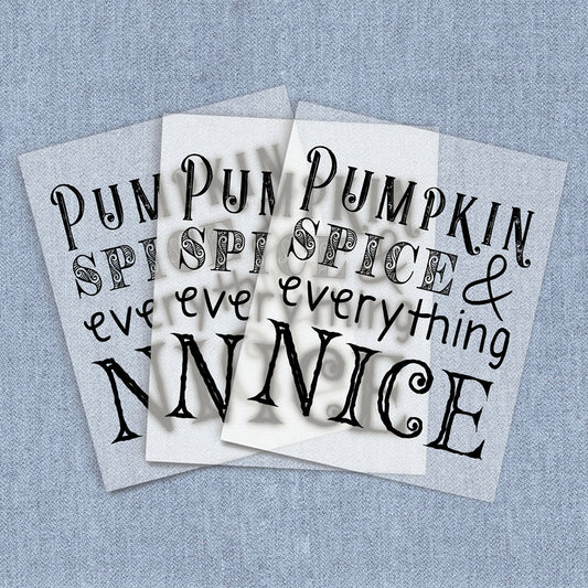 Pumpkin Spice Black | Fall DTF Heat Transfers