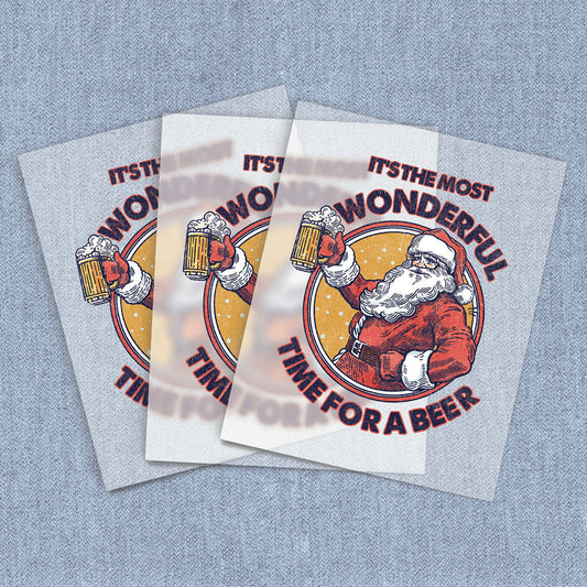 Time For A Beer | Christmas DTF Heat Transfers