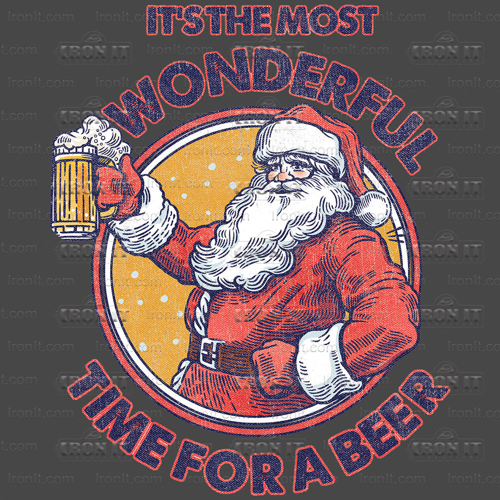 Time For A Beer | Christmas Direct-To-Film Heat Transfers