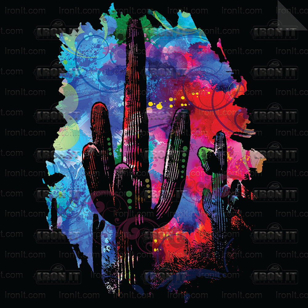 Colorful Cactus | Country Attitude Direct-To-Film Transfer