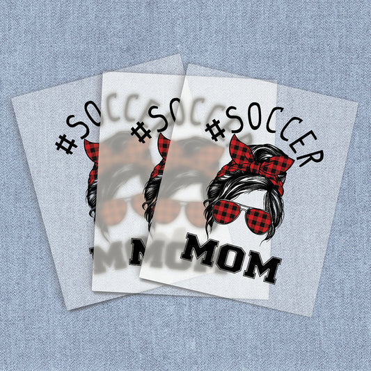 Soccer Mom Plaid | Mom Life Bun DTF Heat Transfers