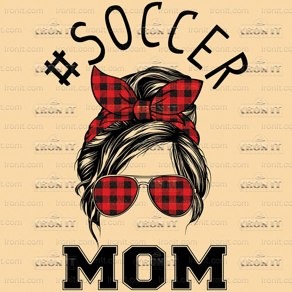 Soccer Mom Plaid | Mom Life Bun Direct-To-Film Transfer