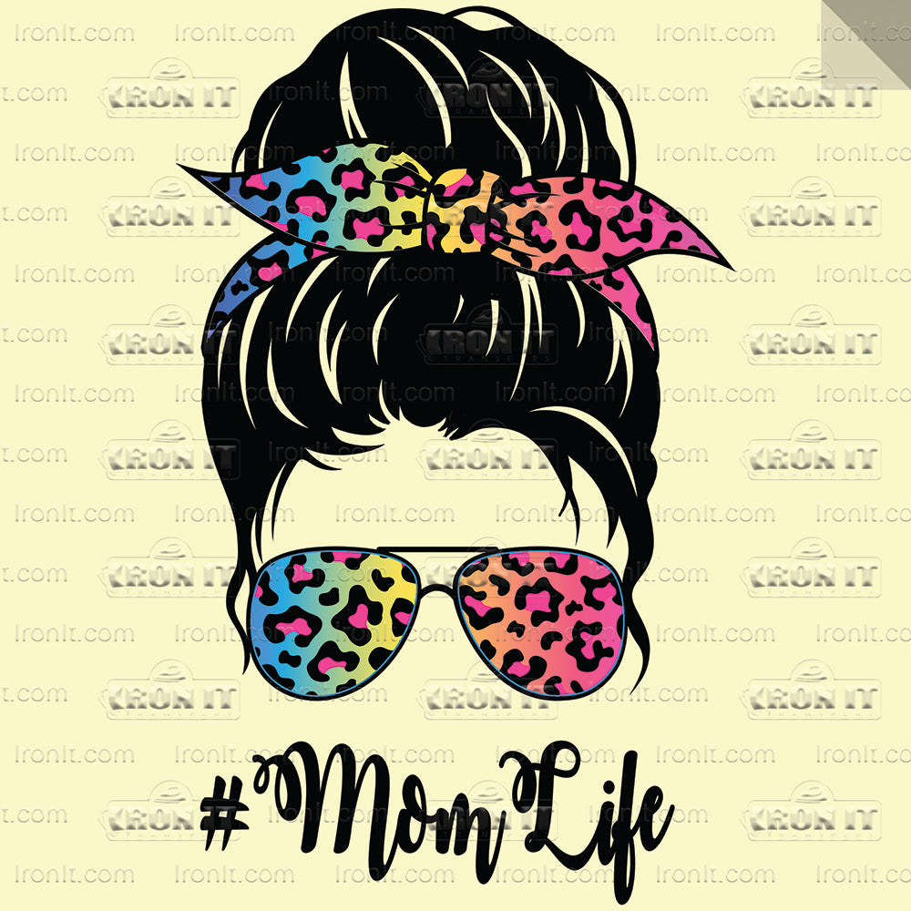 Mom Life Rainbow | Mom Life Bun Direct-To-Film Transfer