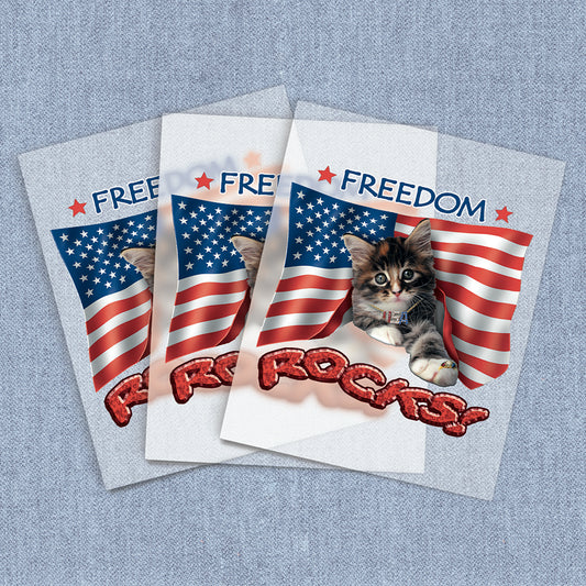 Freedom Rocks | American Pride, Cats DTF Heat Transfers