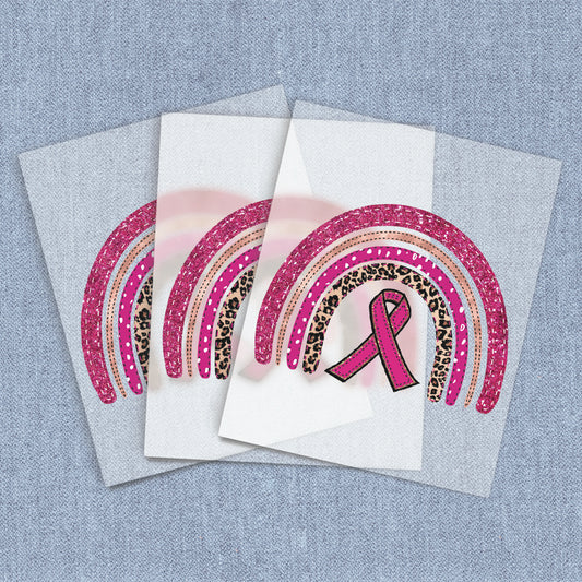Rainbow Peace Love Hope | Breast Cancer Awareness DTF Heat Transfers
