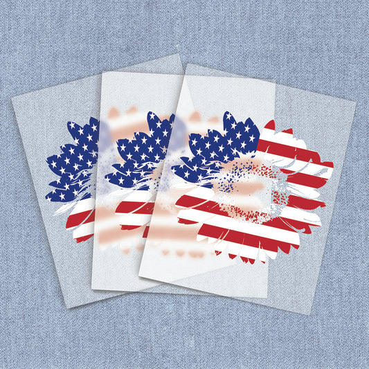 Flag Sunflower | American Pride, Country & Floral DTF Heat Transfers