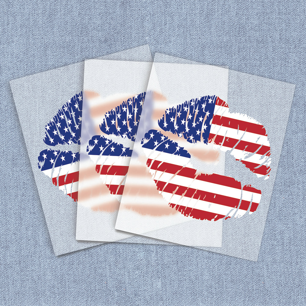 Flag Lips | American Pride DTF Heat Transfers