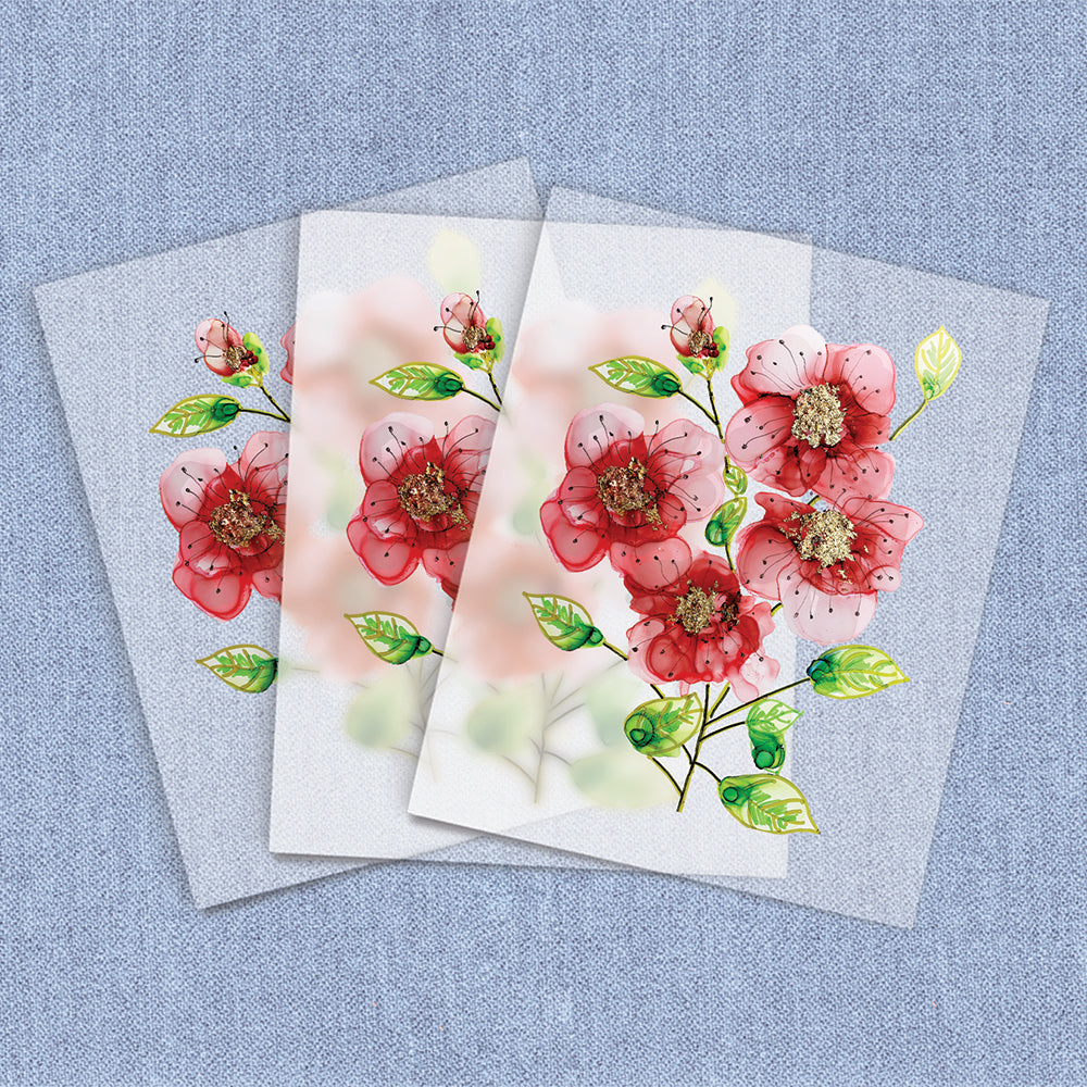 Abstract Red Flower- Metallic