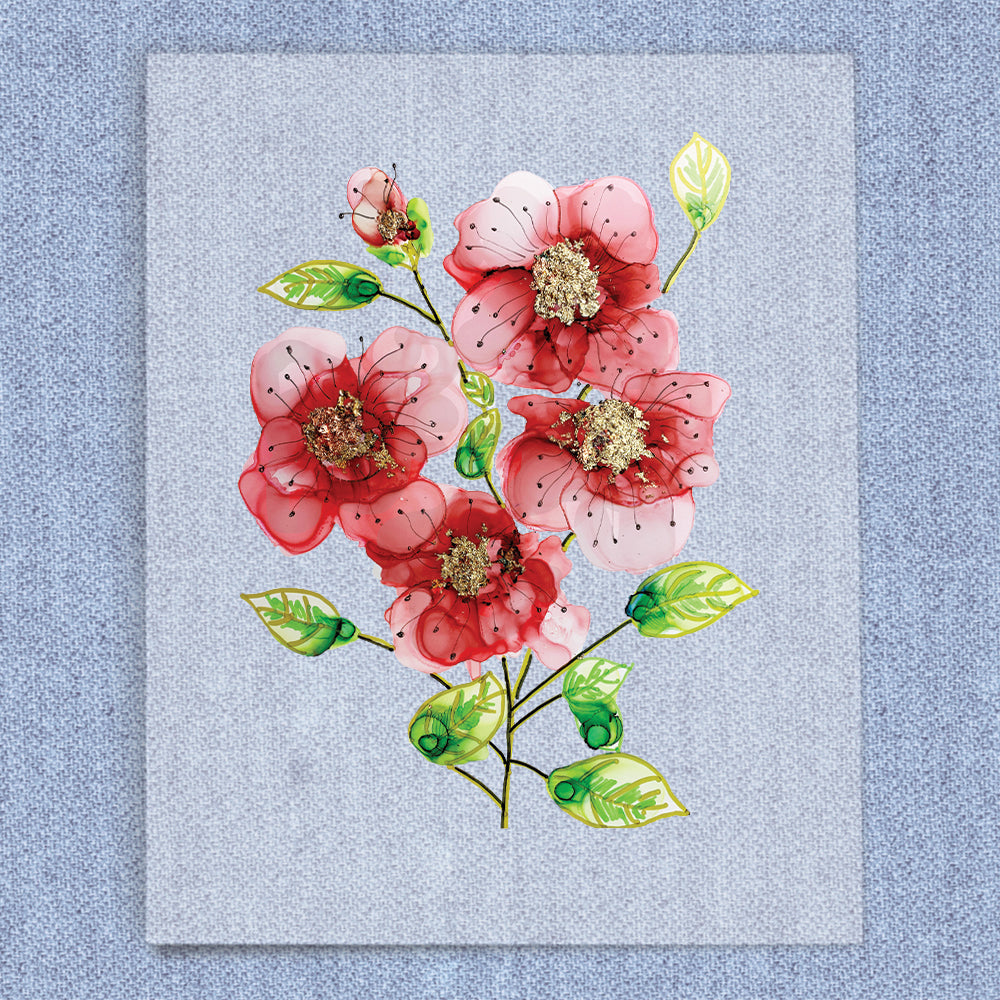 Abstract Red Flower- Metallic