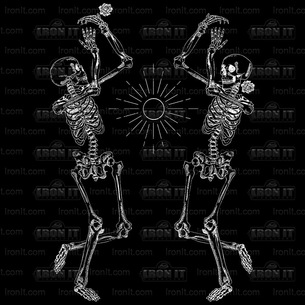 Dancing Sun Skeletons | Pop Culture Direct-To-Film Transfer
