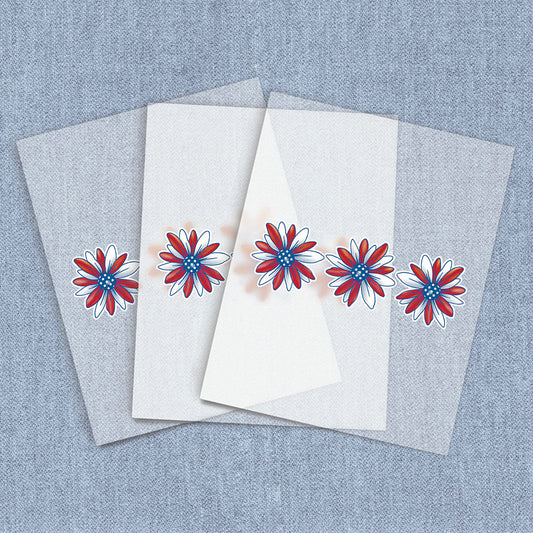 Red, White & Blue Flowers, Country & Floral | American Pride DTF Heat Transfers