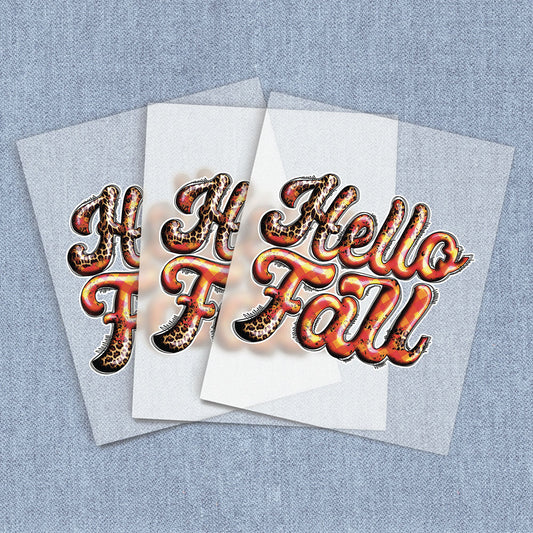 Hello Fall Leopard | Fall DTF Heat Transfers