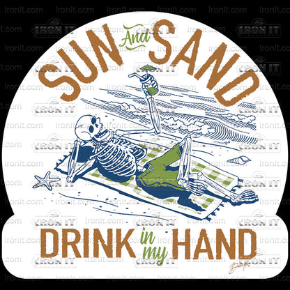 Sun & Sand Skeleton Brown | Beach Life Bun Direct-To-Film Transfer