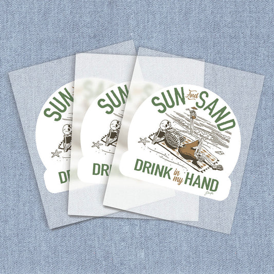 Sun & Sand Skeleton Green | Beach Resort DTF Heat Transfers