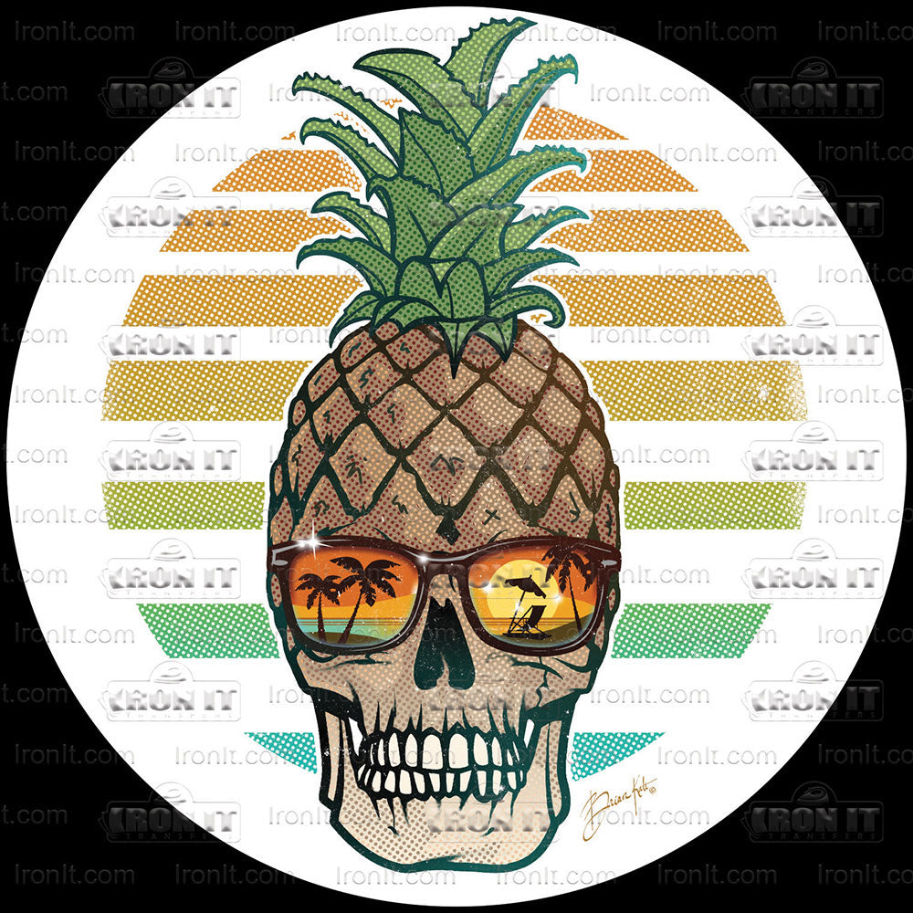 Pineapple Skull | Beach Life Bun Direct-To-Film Transfer