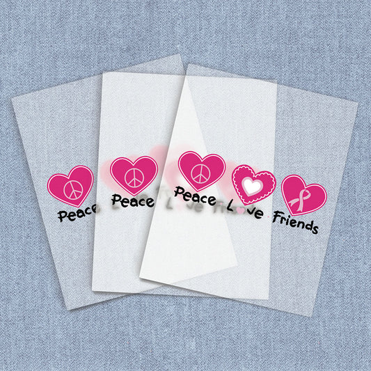 Peace Love Friends | Breast Cancer Awareness DTF Heat Transfers