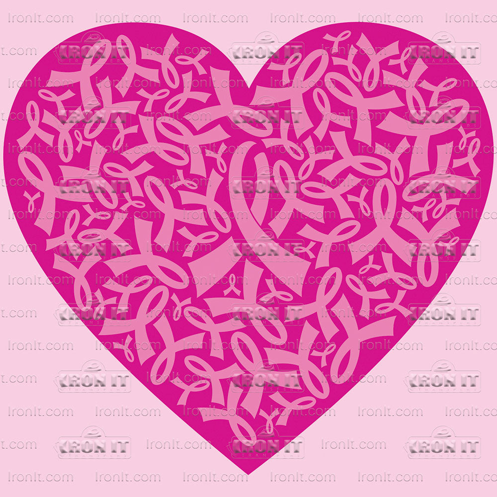 Ribbon Heart | Breast Cancer Awareness Direct-To-Film Transfer