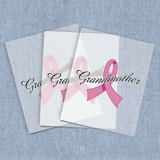 Grandmother Cancer Ribbon | Breast Cancer Awareness DTF Heat Transfers