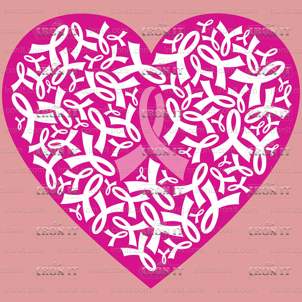 Ribbon Heart | Breast Cancer Awareness Direct-To-Film Transfer