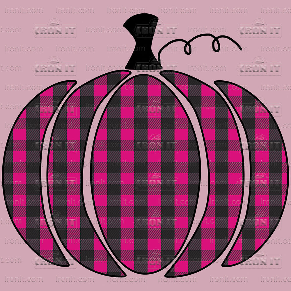Pink Plaid Pumpkin | Fall Direct-To-Film Heat Transfers
