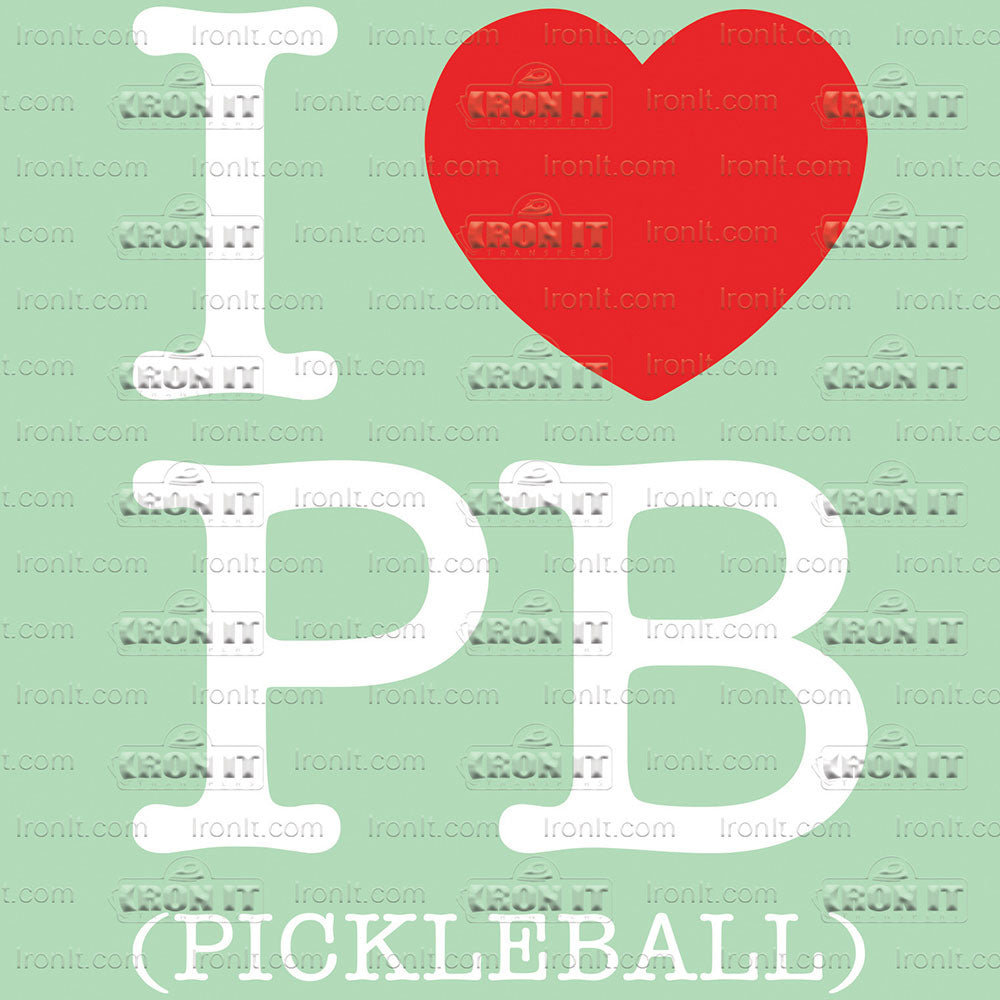 I Love PB | Sports, Pickleball Direct-To-Film Heat Transfers