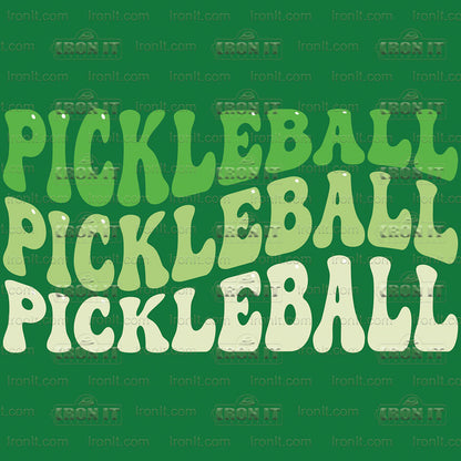Pickleball Wavy | Sports, Pickleball Direct-To-Film Heat Transfers