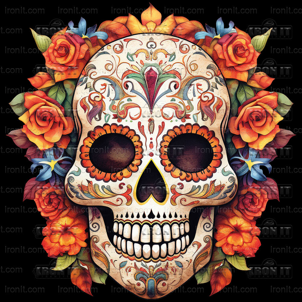 Floral Sugar Skull 3 | Seasonal & Holiday Direct-To-Film Heat Transfers