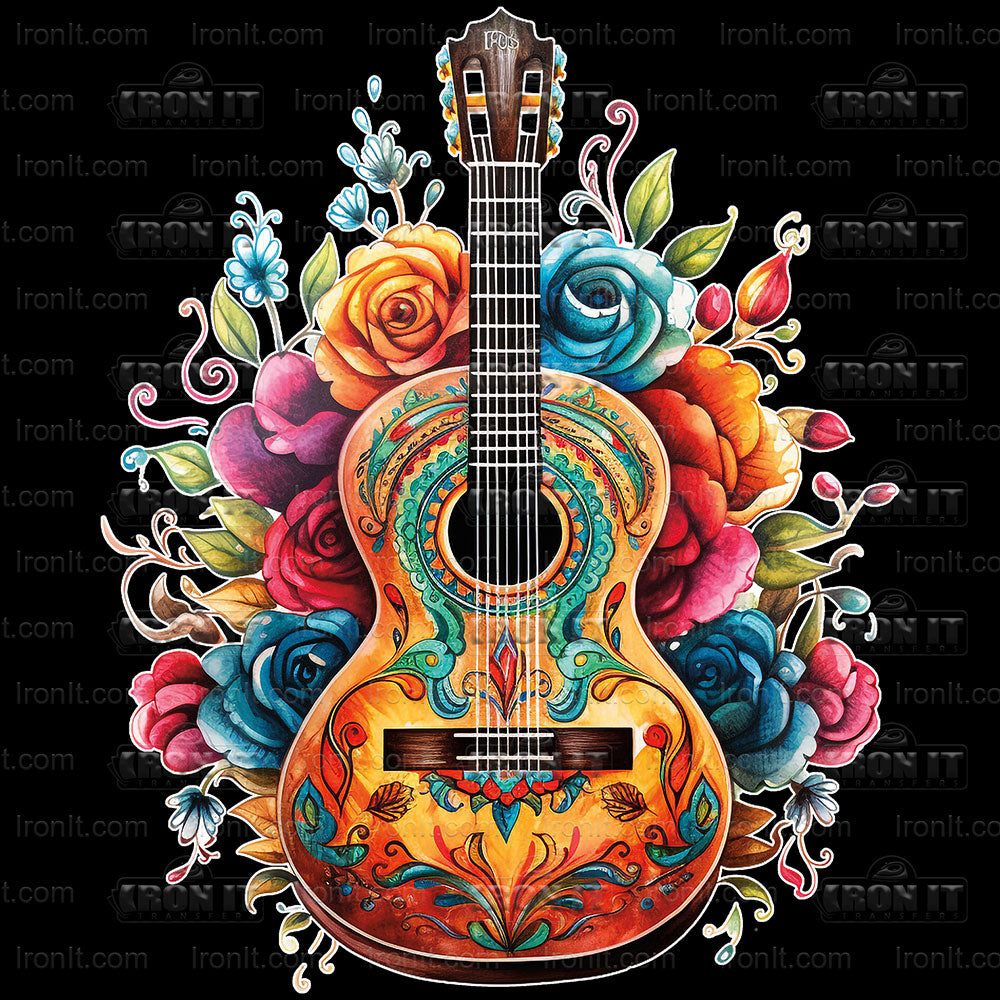 Painted Guitar | Seasonal & Holiday Direct-To-Film Heat Transfers