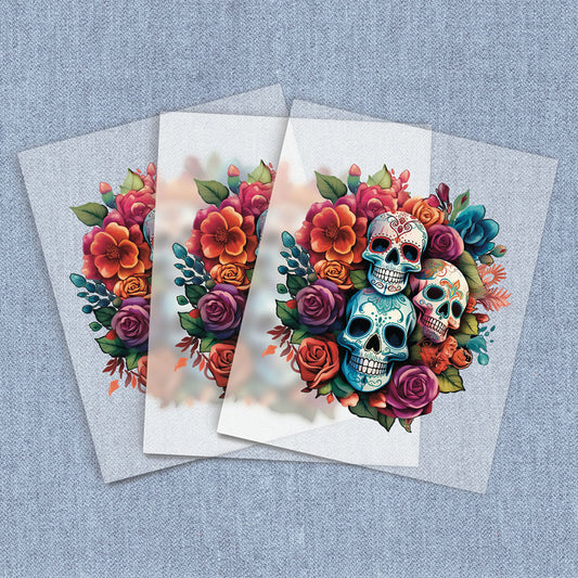 Sugar Skull Bouquet | Seasonal & Holiday DTF Heat Transfers