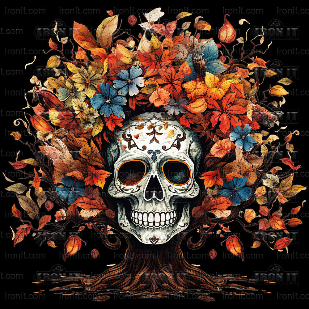 Sugar Skull Tree | Seasonal & Holiday Direct-To-Film Heat Transfers