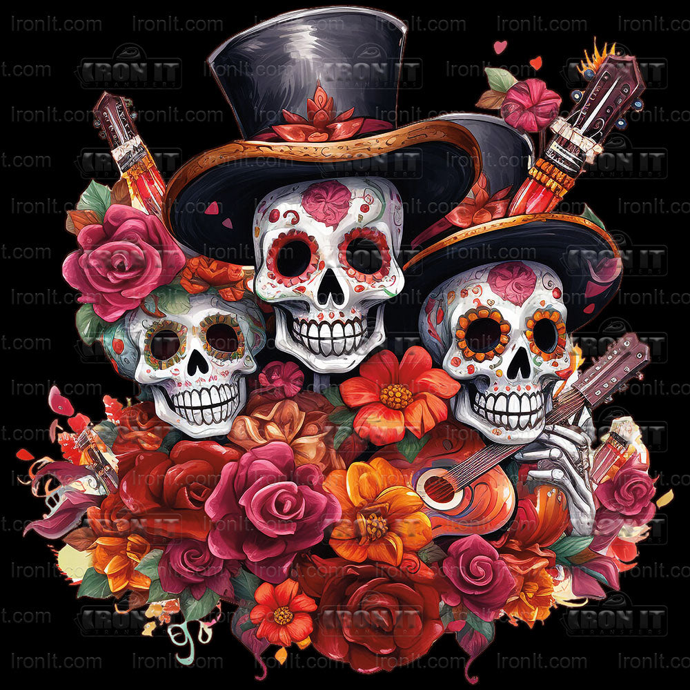 Sugar Skull Skulls | Seasonal & Holiday Direct-To-Film Heat Transfers