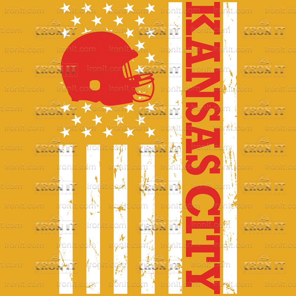 Kansas City Football Flag | Sports, Football Direct to Film Heat Transfers