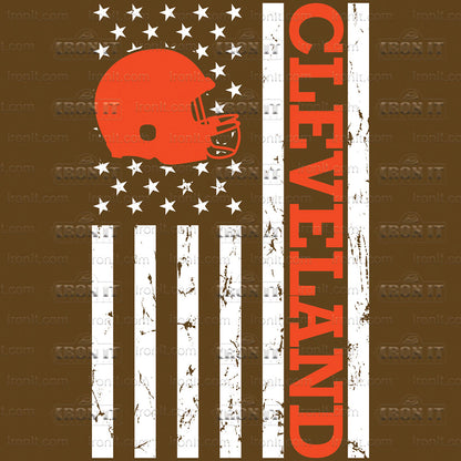 Cleveland Football Flag | Sports, Football Direct to Film Heat Transfers